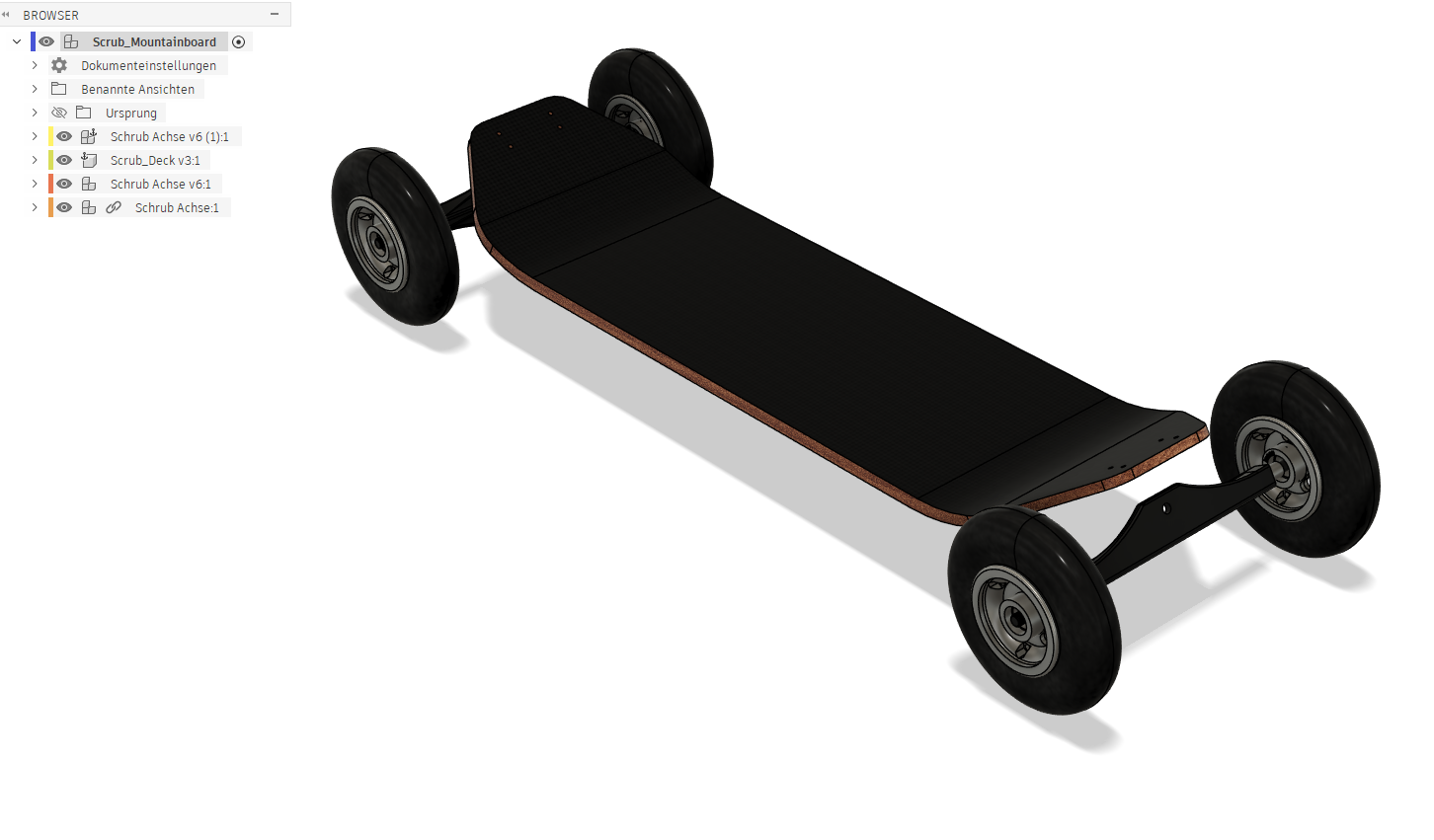 CAD-Ansicht eines Mountainboards